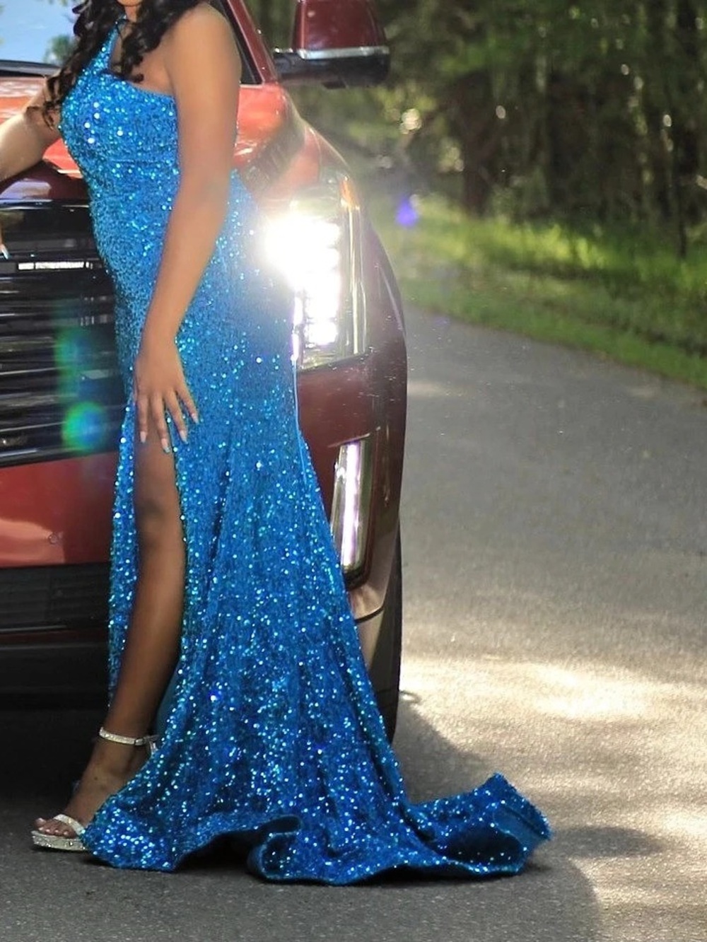 Blue Sequin Maxi Dress